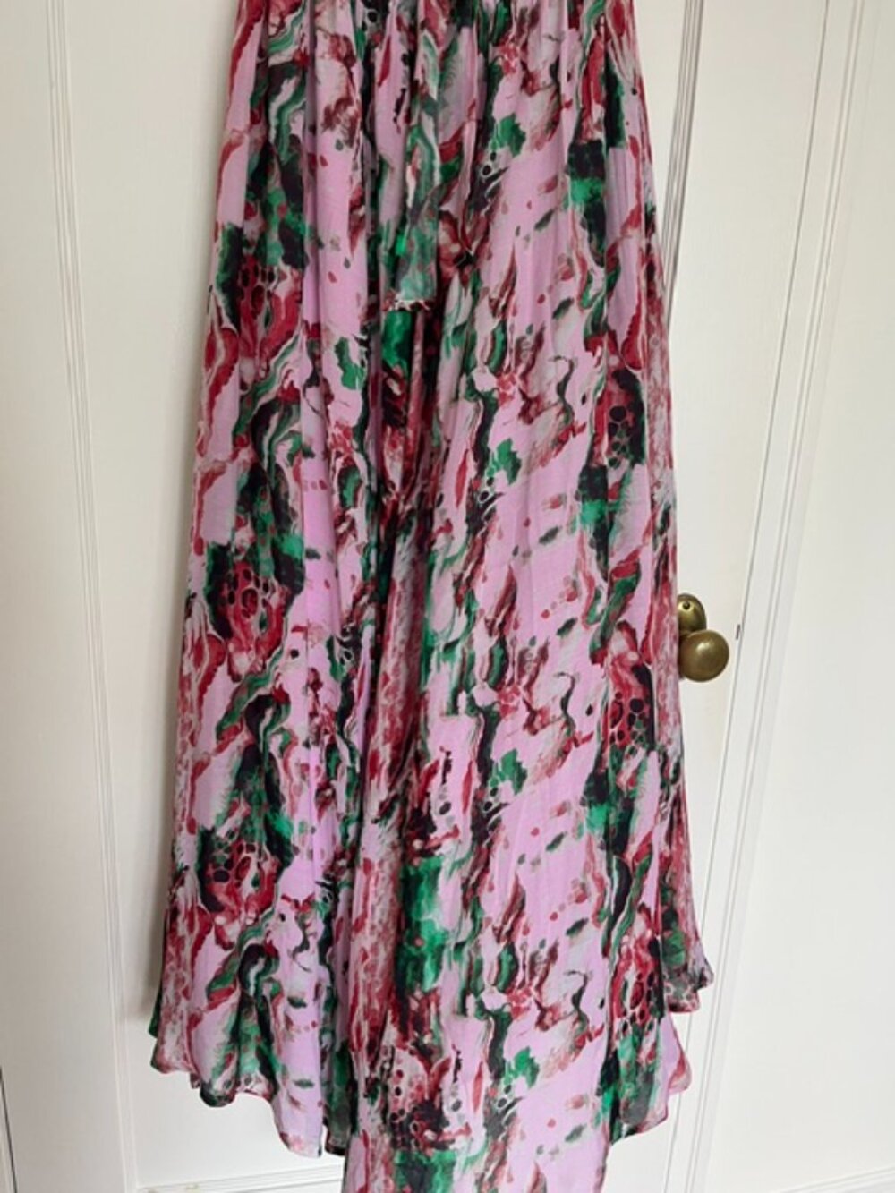 Lula Soul Halter Maxi Dress in Pink Watercolor | Size Small - Picture 6 of 12